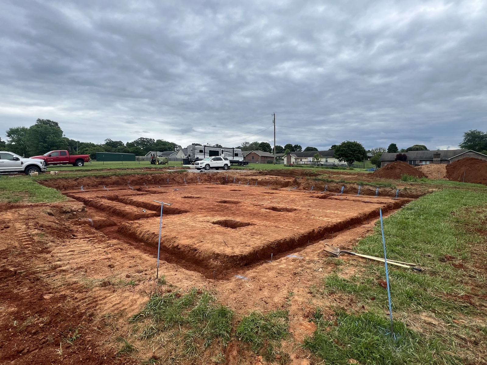 Foundation excavation completed and ready for footers