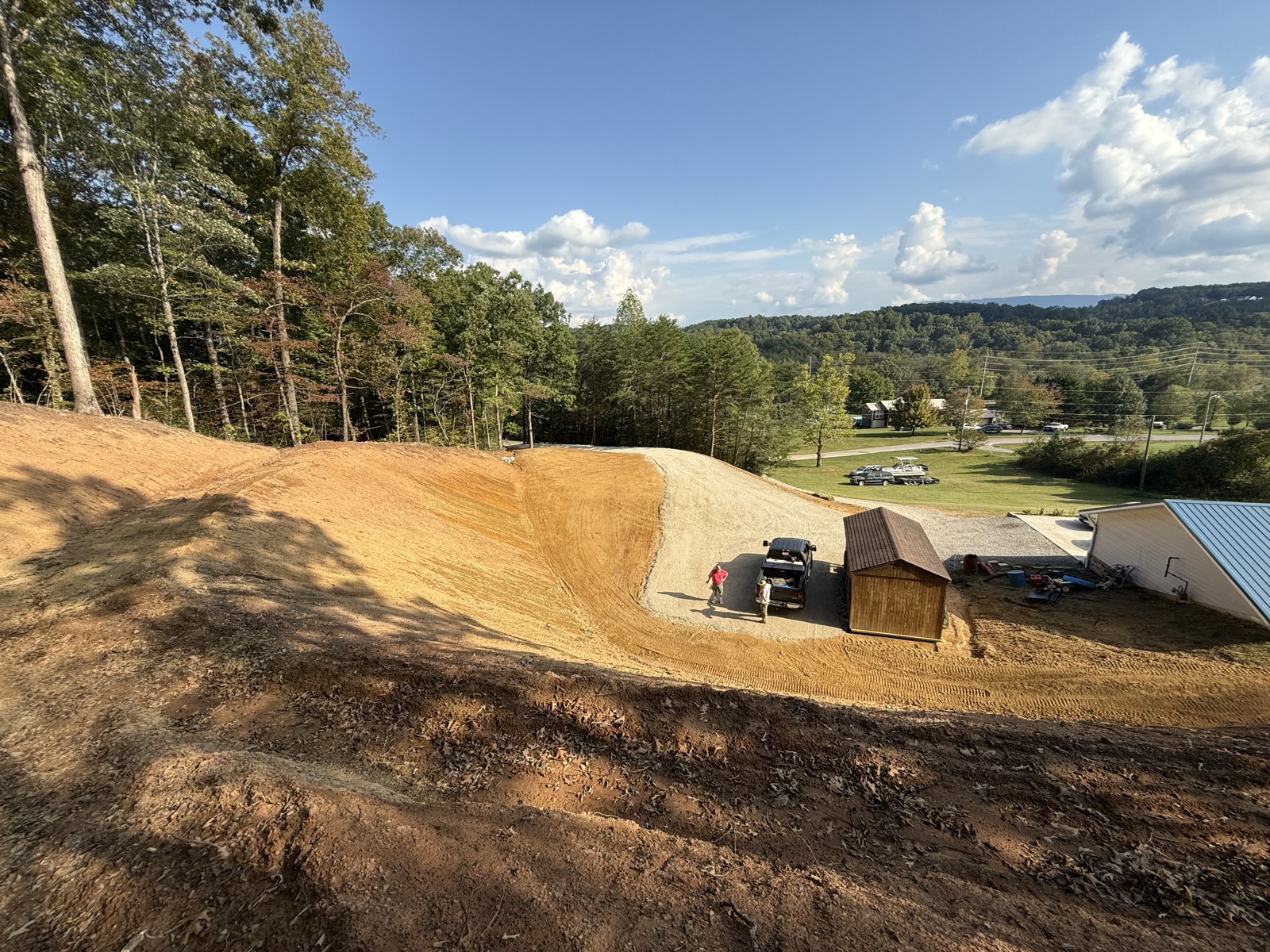 Graded slope and pad cut for new construction